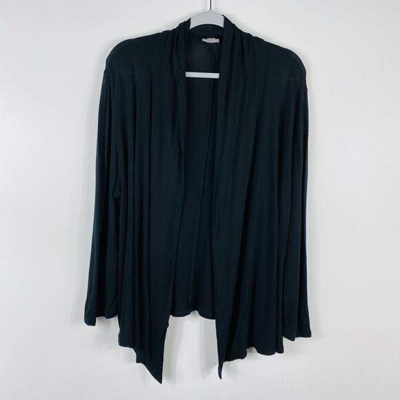 J. Jill Size Medium Stretch Open Front Cardigan Sweater Black - Picture 1 of 5